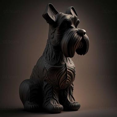 3D model Zwergschnauzer dog (STL)